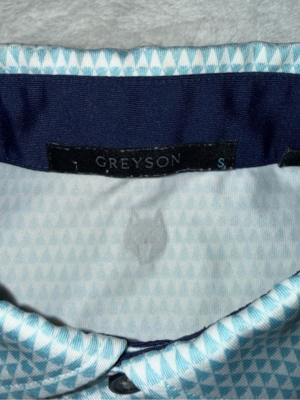 Greyson Light Blue Micro-Pattern Polo - Picture 5 of 5